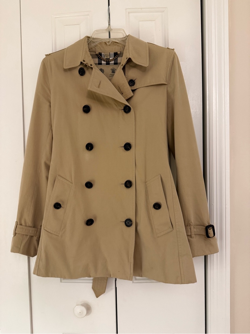 Burberry Khaki Double-Breasted Trench Coat - Picture 2 of 8